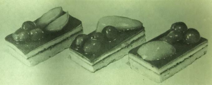 Cake "Leningradi puu." Foto raamatust "tootmine saiakesi ja kooke," 1976 